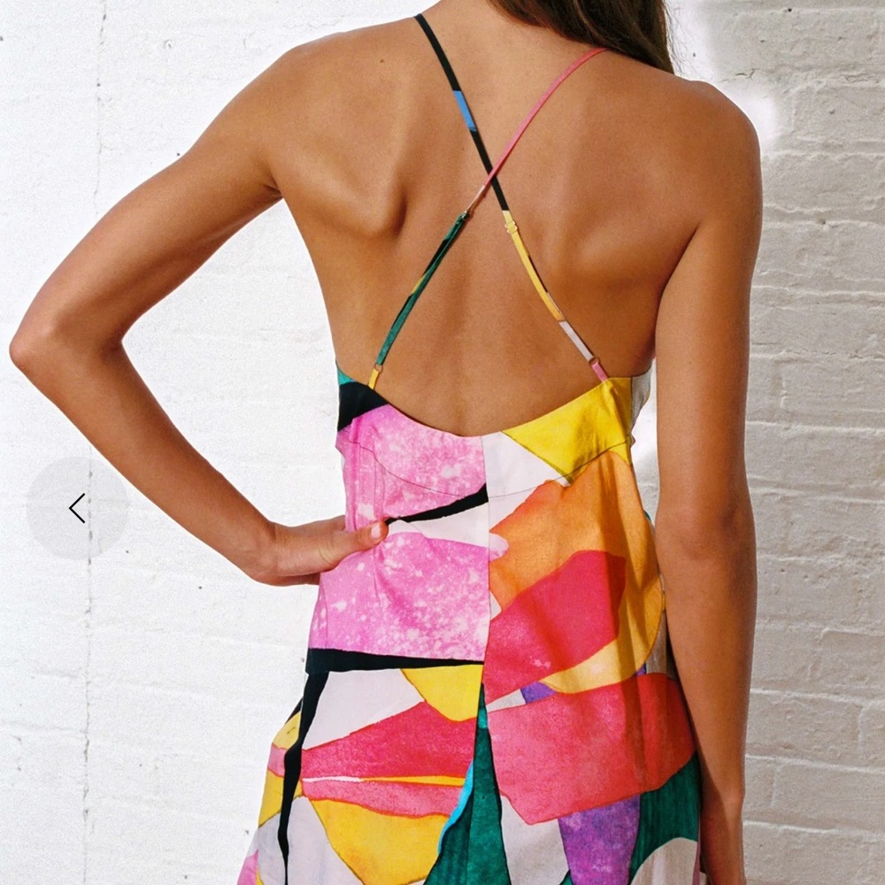 NWT Mara Hoffman Lolita Tie Front Printed Maxi Dress Small - Picture 3 of 6